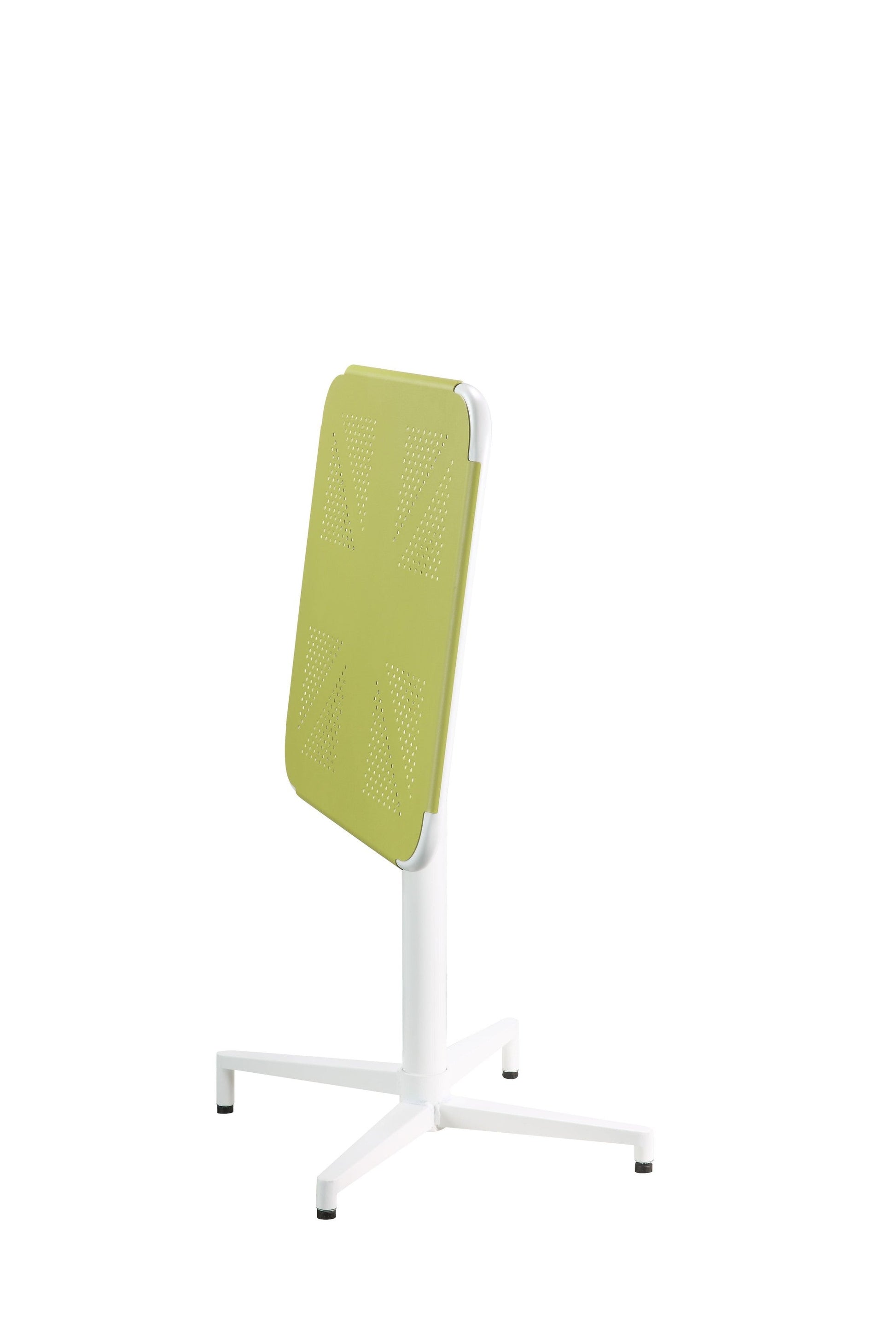 HomeRoots 24" x 24" x 30" Metal Folding Table With Yellow and White Finish