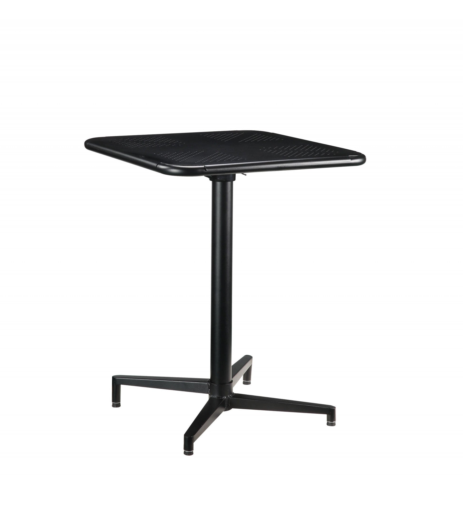 HomeRoots 24" x 24" x 30" Metal Folding Table in Black Finish