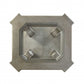 HomeRoots 24" x 26" x 25" Clear Glass Wood Poly-Resin End Table in Antique Champagne Finish