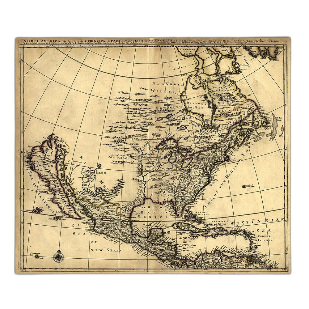 HomeRoots 24" x 28" Map of North America c1685 Vintage Poster Wall Art