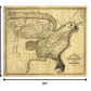 HomeRoots 24" x 30" Eagle Map of America c1833 Vintage Poster Wall Art