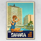 HomeRoots 24" x 30" Hotel Sahara c1960s Las Vegas Vintage Travel Poster Wall Art