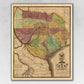 HomeRoots 24" x 30" Texas and Surroundings c1837 Vintage Map Poster Wall Art