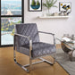 HomeRoots 24" x 31" x 34" Accent Chair in Grey Finish