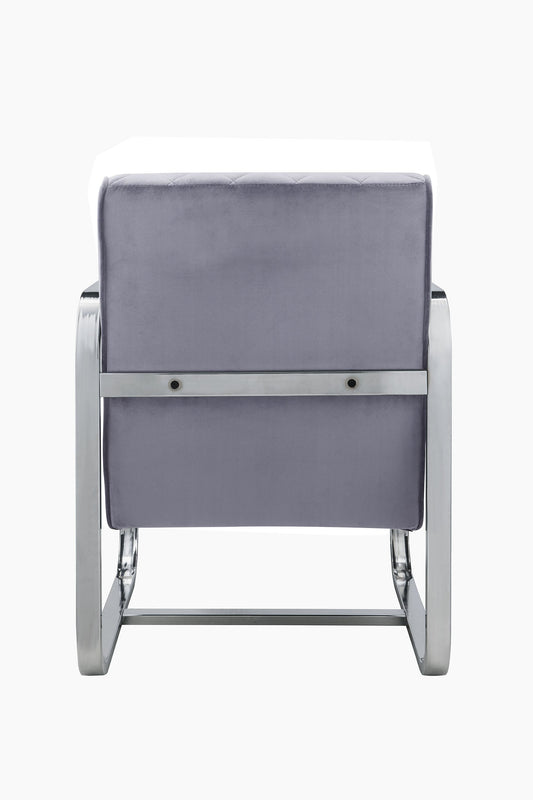 HomeRoots 24" x 31" x 34" Accent Chair in Grey Finish