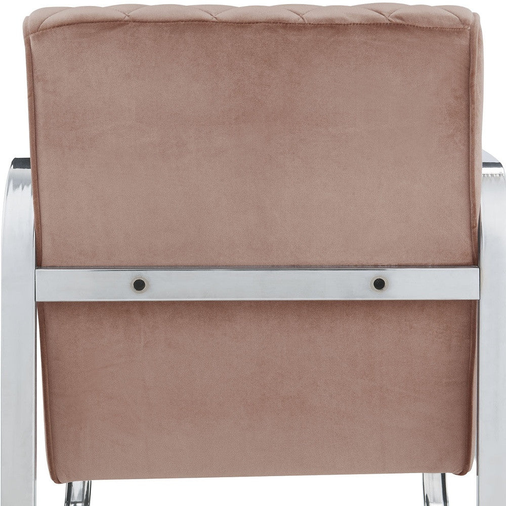 HomeRoots 24" x 31" x 34" Accent Chair in Pink Finish