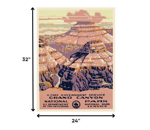 HomeRoots 24" x 32" Grand Canyon c1938 Vintage Travel Poster Wall Art