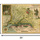 HomeRoots 24" x 32" Map of Virginia c1627 Vintage Poster Wall Art