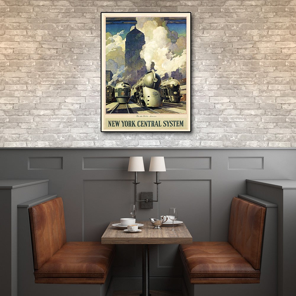 HomeRoots 24" x 32" New York Railroad Vintage Travel Poster Wall Art