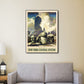 HomeRoots 24" x 32" New York Railroad Vintage Travel Poster Wall Art