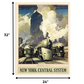 HomeRoots 24" x 32" New York Railroad Vintage Travel Poster Wall Art