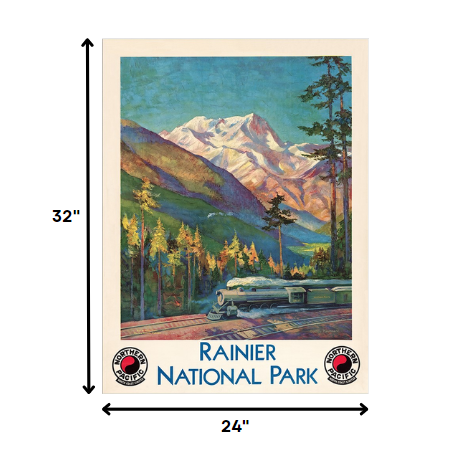 HomeRoots 24" x 32" Rainier National Park c1920s Vintage Travel Poster Wall Art