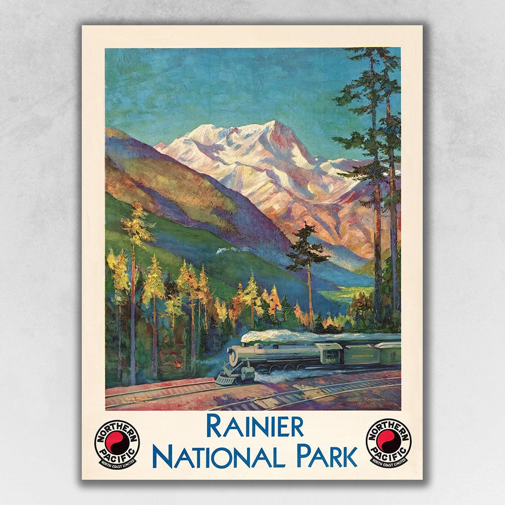 HomeRoots 24" x 32" Rainier National Park c1920s Vintage Travel Poster Wall Art