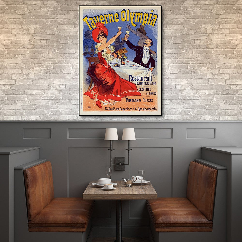 HomeRoots 24" x 32" Taverne Olympia French Restaraunt Wall Art Print