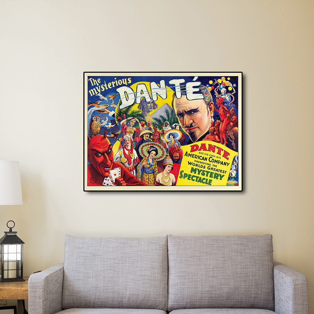 HomeRoots 24" x 32" The Mysterious Dante Vintage Magic Poster Wall Art