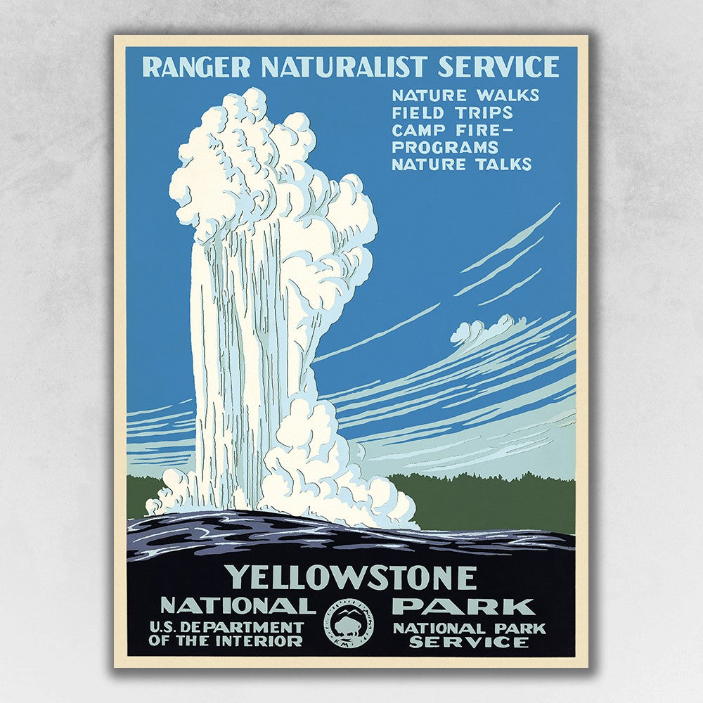 HomeRoots 24" x 32" Yellowstone National Park c1938 Vintage Travel Poster Wall Art