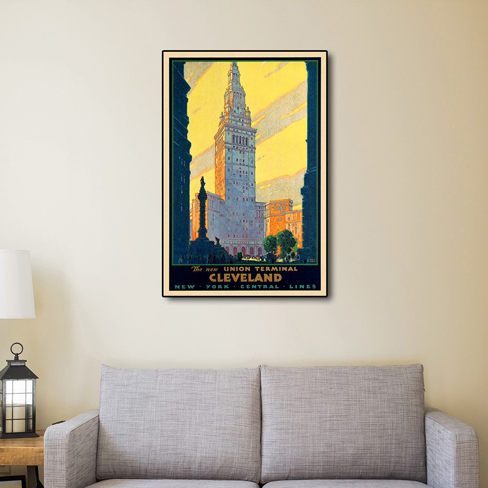 HomeRoots 24" x 36" Cleveland Union Terminal Vintage Travel Poster Wall Art