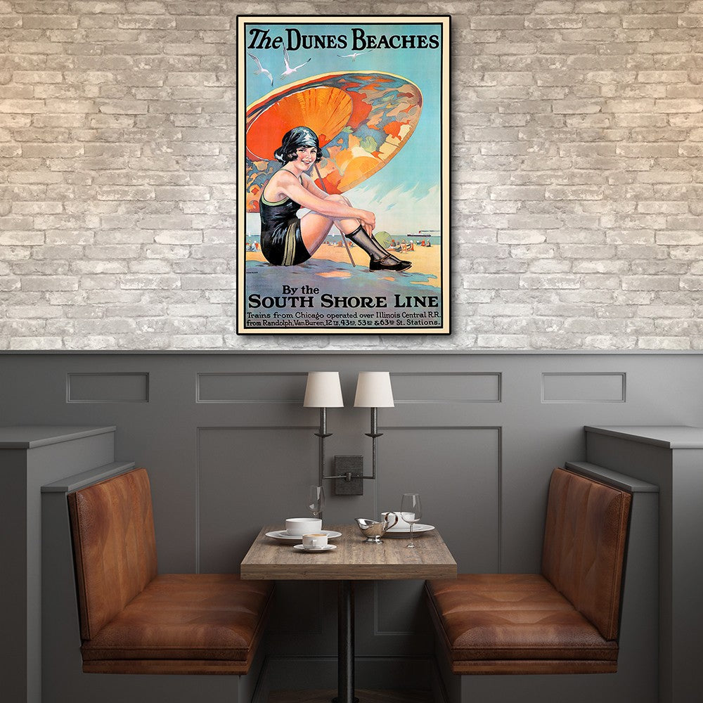HomeRoots 24" x 36" Dunes Beaches c1920s Vintage Travel Poster Wall Art