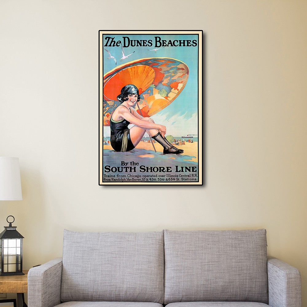 HomeRoots 24" x 36" Dunes Beaches c1920s Vintage Travel Poster Wall Art
