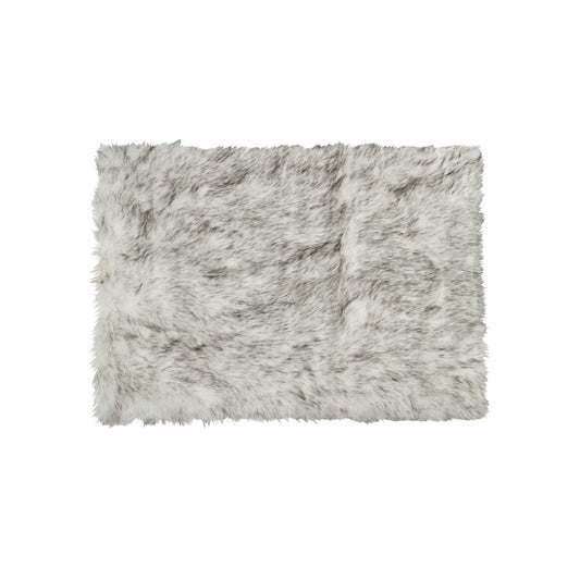 HomeRoots 24" x 36" Faux Fur Rectangular Area Rug in Gradient Grey Finish