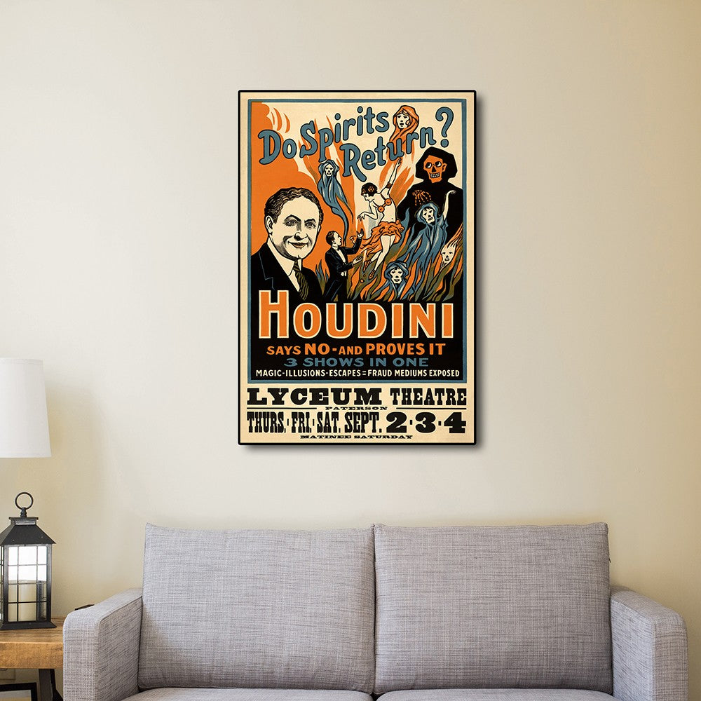 HomeRoots 24" x 36" Houdini Spirits Vintage Magic Poster Wall Art