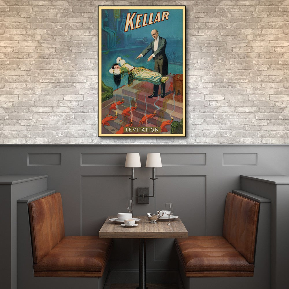 HomeRoots 24" x 36" Kellar Levitation Vintage Magic Poster Wall Art