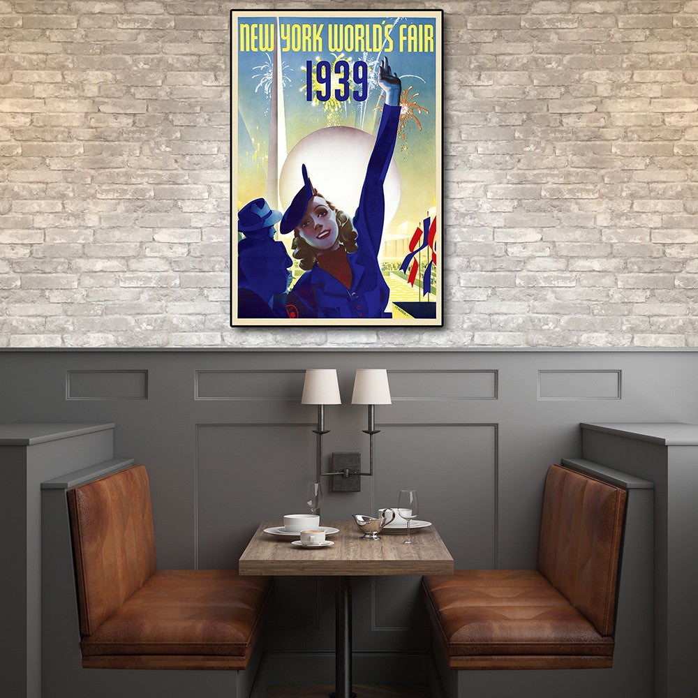 HomeRoots 24" x 36" New York 1939 World's Fair Vintage Travel Poster Wall Art