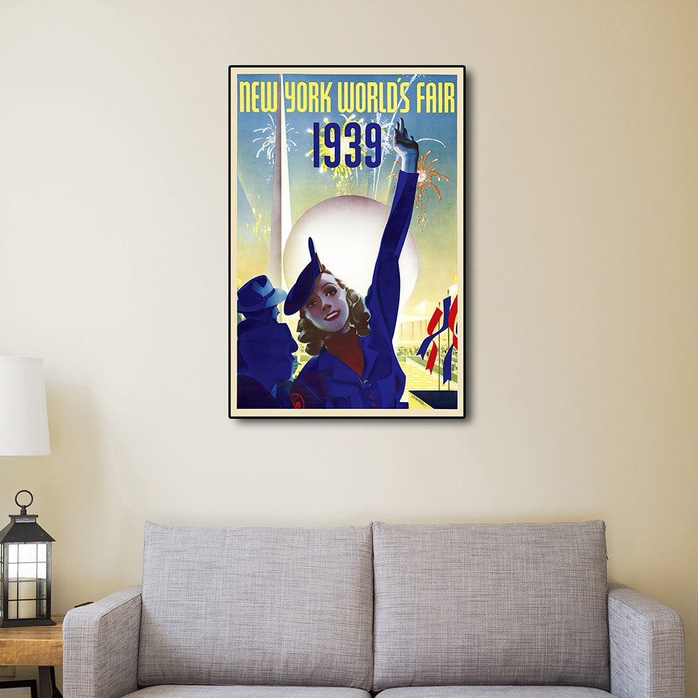 HomeRoots 24" x 36" New York 1939 World's Fair Vintage Travel Poster Wall Art