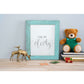 HomeRoots 24" x 36" Rustic Farmhouse Light Aqua Blue Wood Frame