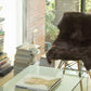 HomeRoots 24" x 36" Single Sheepskin Area Rug in Chocolate Finish