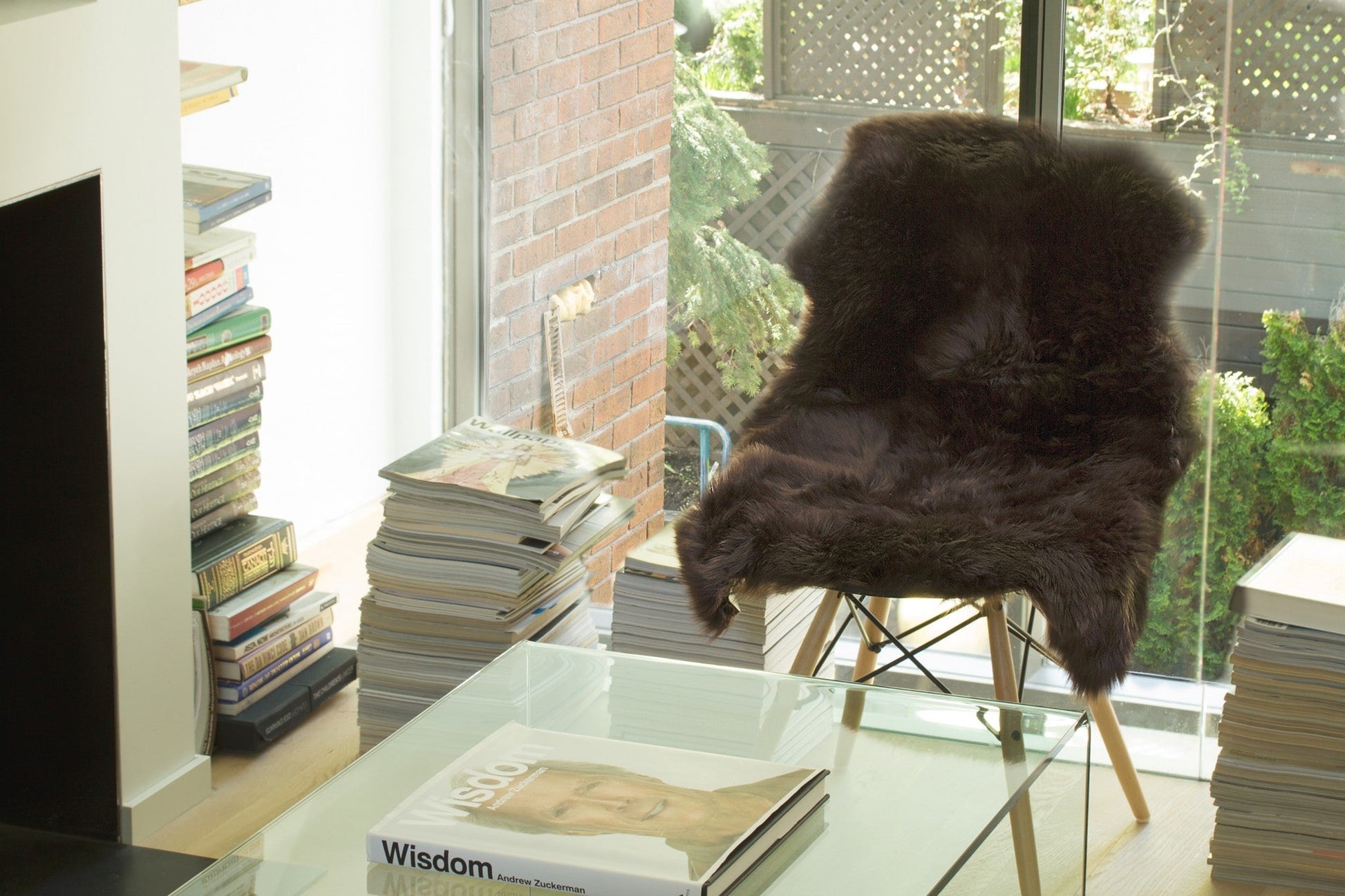 HomeRoots 24" x 36" Single Sheepskin Area Rug in Chocolate Finish