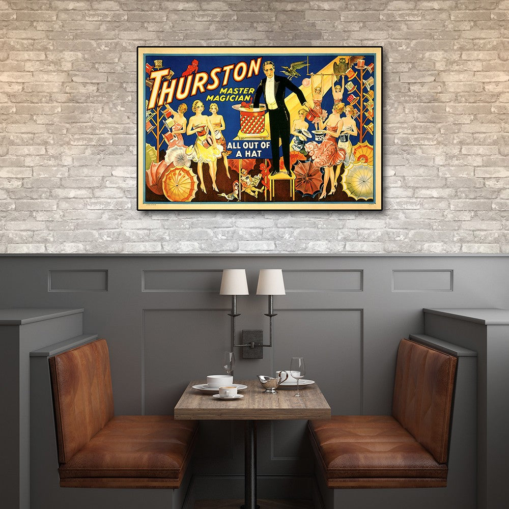HomeRoots 24" x 36" Thurston Out of a Hat Vintage Magic Poster Wall Art