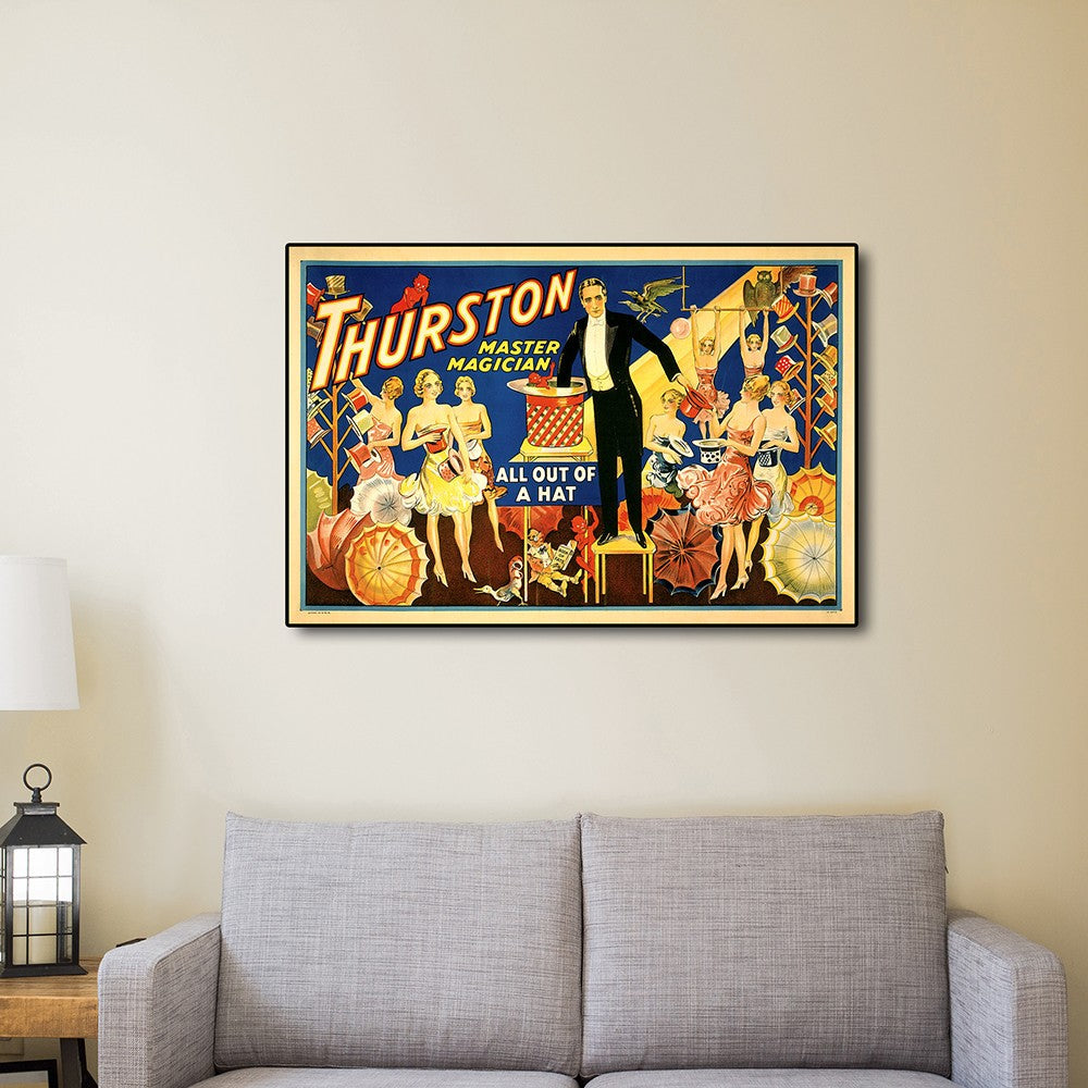 HomeRoots 24" x 36" Thurston Out of a Hat Vintage Magic Poster Wall Art