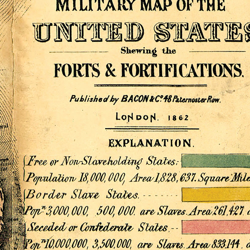 HomeRoots 24" x 36" Vintage 1862 Civil War Map Wall Art