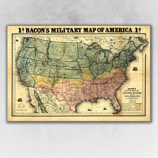 HomeRoots 24" x 36" Vintage 1862 Civil War Map Wall Art