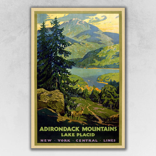 HomeRoots 24" x 36" Vintage 1920s Adirondack Mountains Wall Art