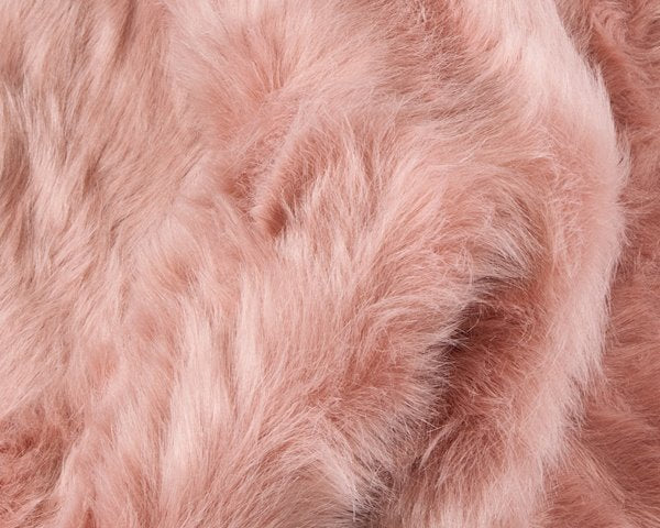 HomeRoots 24" x 36" x 1.5" Dusty Rose Faux Sheepskin - Area Rug