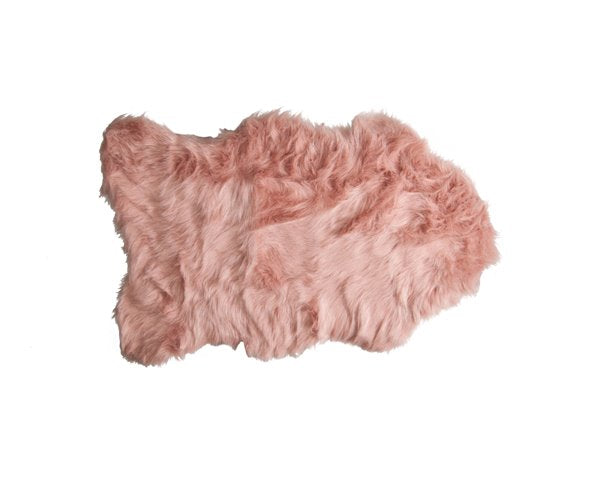 HomeRoots 24" x 36" x 1.5" Dusty Rose Faux Sheepskin - Area Rug