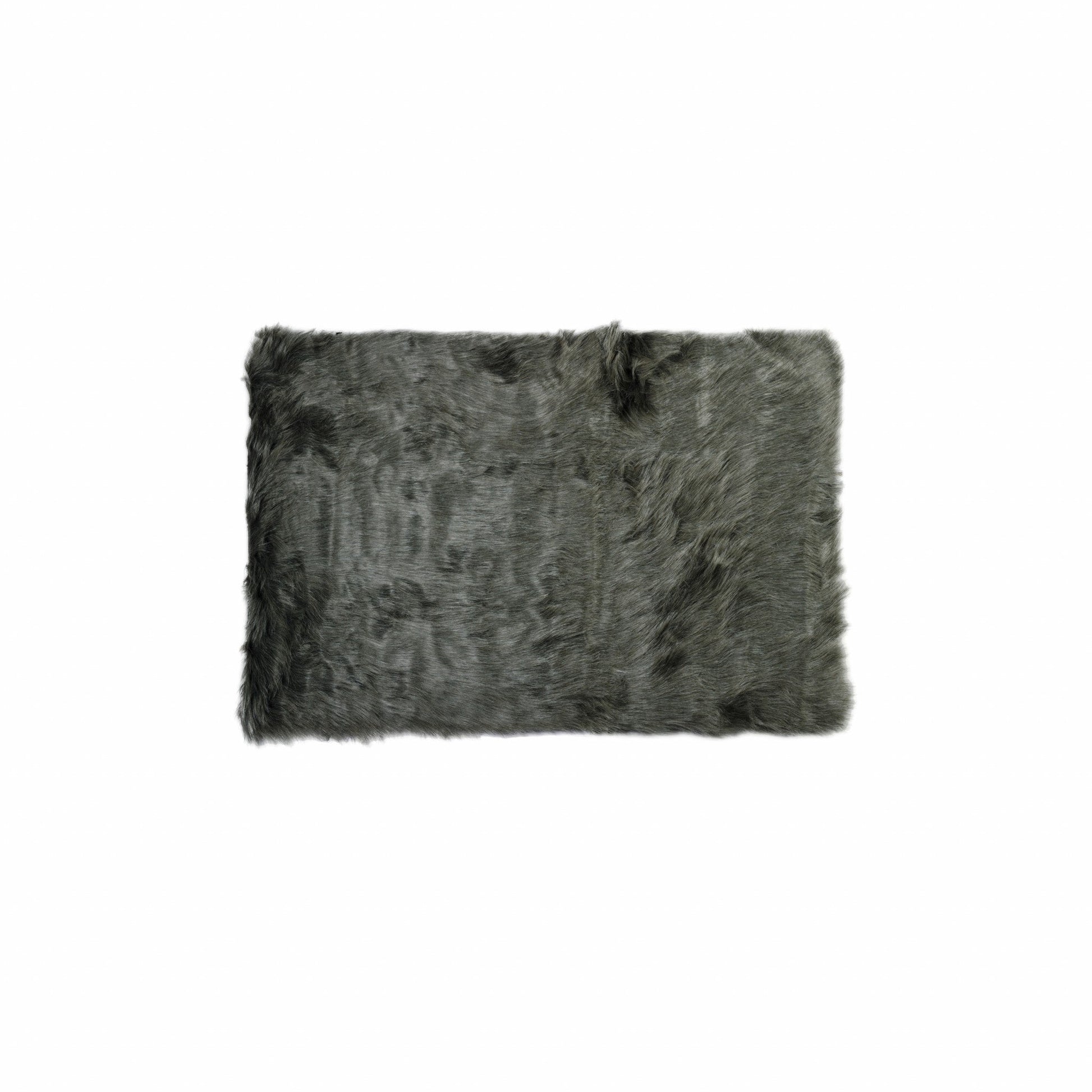 HomeRoots 24" x 36" x 1.5" Faux Rectangular Area Rug in Grey Finish