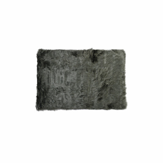 HomeRoots 24" x 36" x 1.5" Faux Rectangular Area Rug in Grey Finish