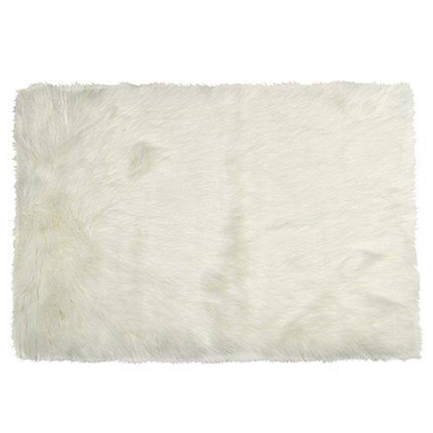 HomeRoots 24" x 36" x 1.5" Faux Rectangular Area Rug in Off White Finish