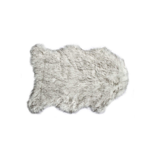 HomeRoots 24" x 36" x 1.5" Faux Sheepskin Area Rug With Gradient Grey Finish