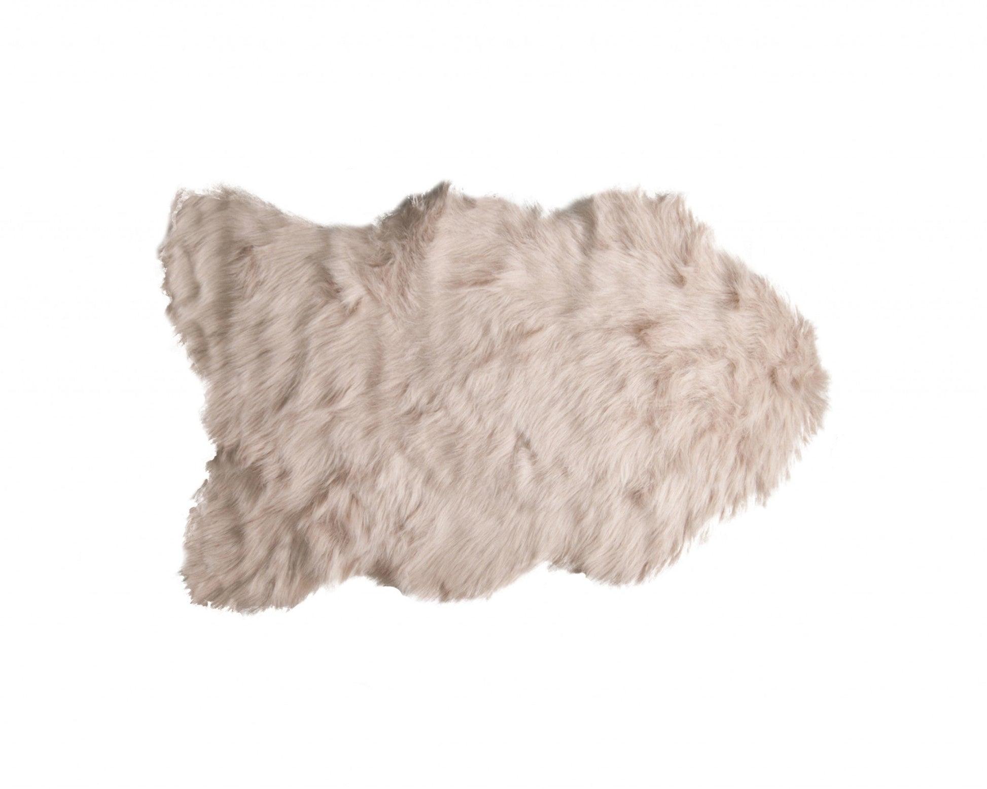 HomeRoots 24" x 36" x 1.5" Faux Sheepskin Area Rug in Taupe Finish
