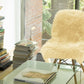 HomeRoots 24" x 36" x 1.5" Single Sheepskin Area Rug With Gold Finish