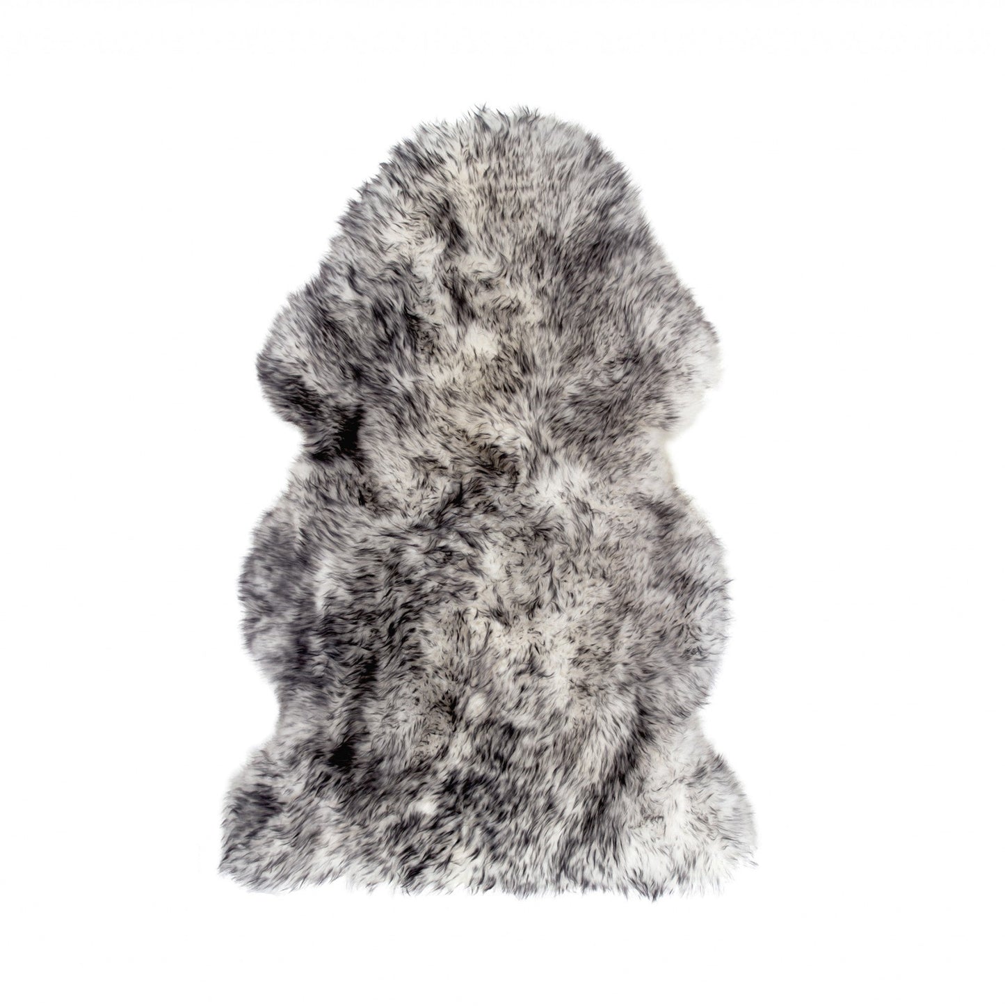 HomeRoots 24" x 36" x 1.5" Single Sheepskin Area Rug in Gradient Gray Finish