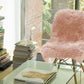 HomeRoots 24" x 36" x 1.5" Single Sheepskin Area Rug in Pink Finish