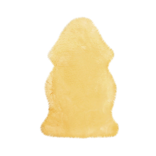 HomeRoots 24" x 36" x 2" Cozy Baby Medium Lambskin Play Rug in Cream Finish