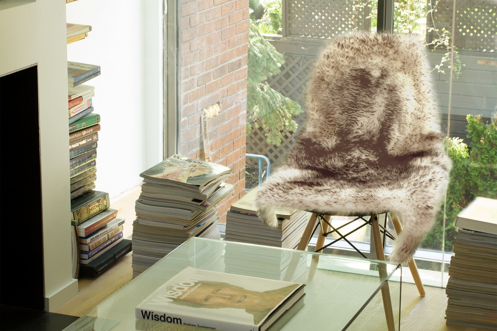 HomeRoots 24" x 36" x 2" New Zealand Single Sheepskin Rug With Gradient Chocolate Finish