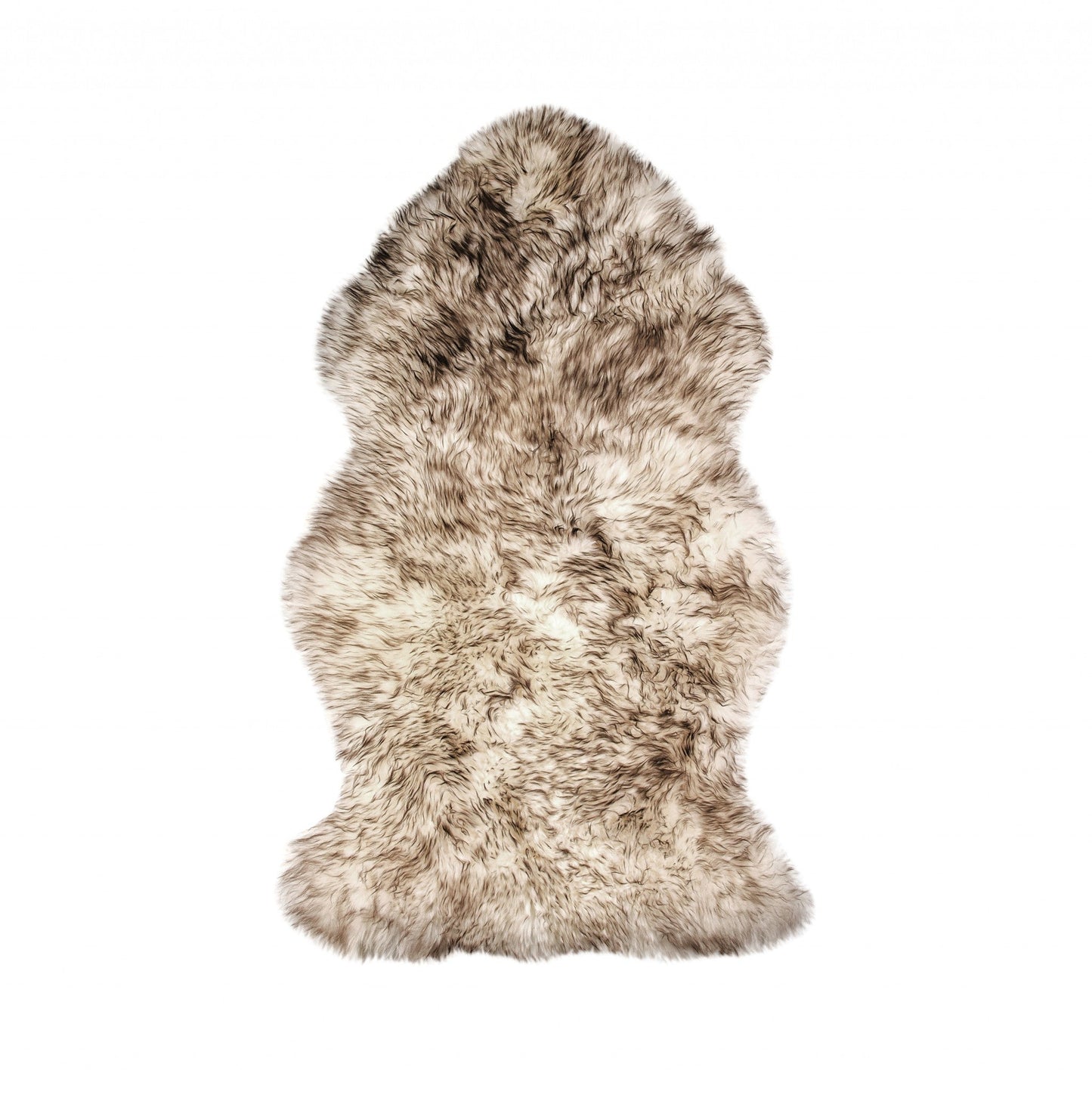 HomeRoots 24" x 36" x 2" New Zealand Single Sheepskin Rug With Gradient Chocolate Finish