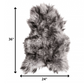 HomeRoots 24" x 36" x 2" Sheepskin Single Long-Haired Area Rug in Metallic Silver Finish